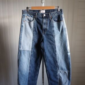 Gap barrel leg patchwork denim